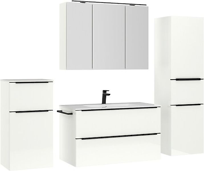 nobilia® Badmöbel-Set »Levere« vormontiert, mit Soft-Close, 4 Stk. tlg. günstig online kaufen
