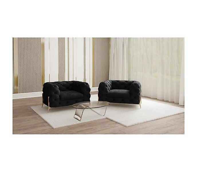 S-Style Möbel Chesterfield-Sessel Ashley mit Goldenen Metall Füßen, mit Wel günstig online kaufen