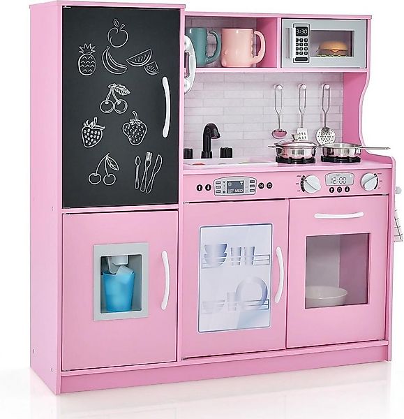 KOMFOTTEU Spielküche Kinderküche, mit Mikrowellen, Backofen, Wasserbecken, günstig online kaufen