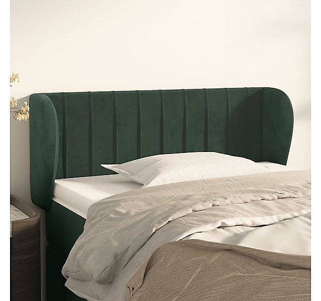 vidaXL Bett, Kopfteil mit Ohren Dunkelgrün 83x23x78/88 cm Samt günstig online kaufen