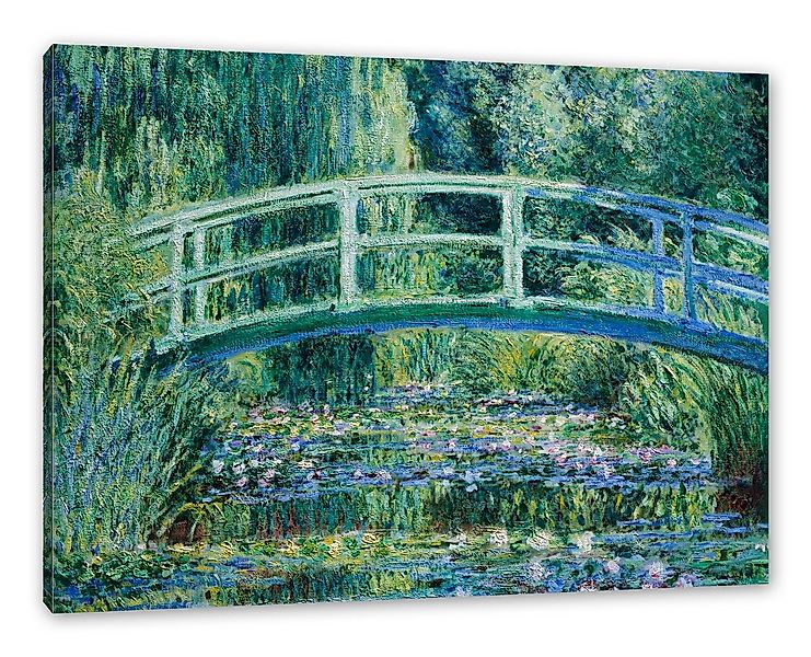 Pixxprint Leinwandbild Claude Monet - Seerosen und japanische Brücke, Claud günstig online kaufen