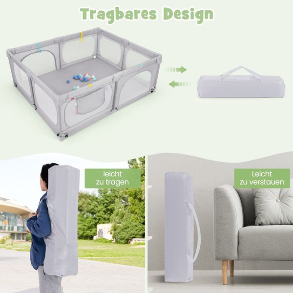 COSTWAY Laufgitter, Laufstall, 189 x 158 günstig online kaufen