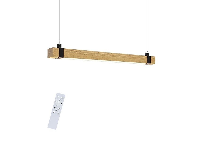 Nettlife LED Pendelleuchte Holz dimmbar 19W 100CM Vintage Hängeleuchte, LED günstig online kaufen