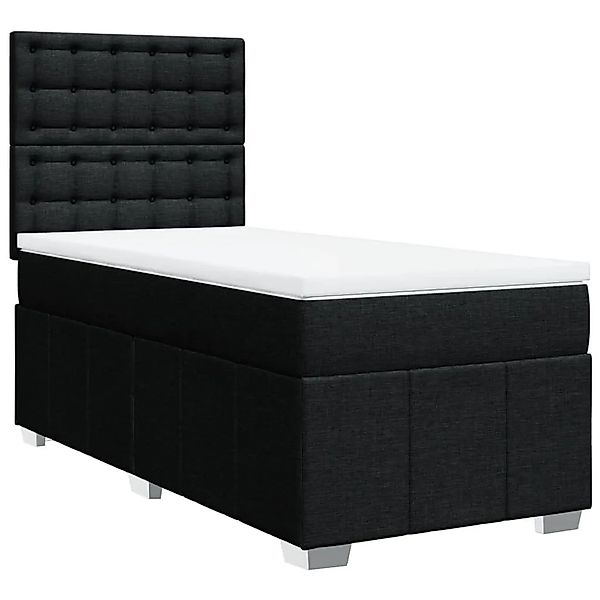 vidaXL Boxspringbett mit Matratze Schwarz 90x190 cm Stoff 3291539 günstig online kaufen