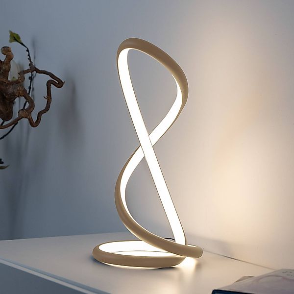 Paul Neuhaus LED-Tischlampe Twist, sandfarben, Höhe 42 cm günstig online kaufen