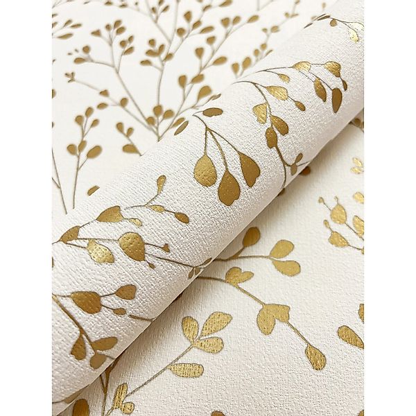 Newroom Vliestapete Emma Gold Zweige Floral günstig online kaufen