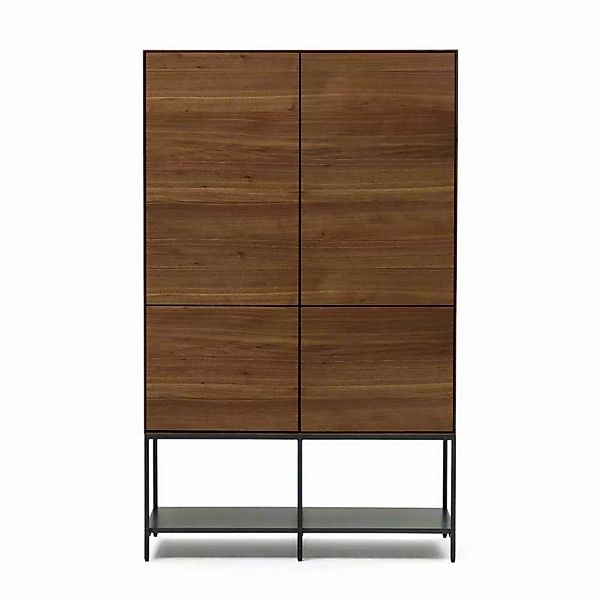 Highboard Nussbaumfarben in modernem Design furniert und lackiert günstig online kaufen