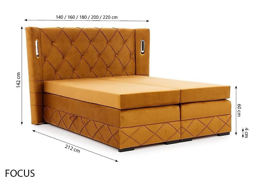 yourhouse24 Boxspringbett Focus Lux (Bonell-Matratze und günstig online kaufen