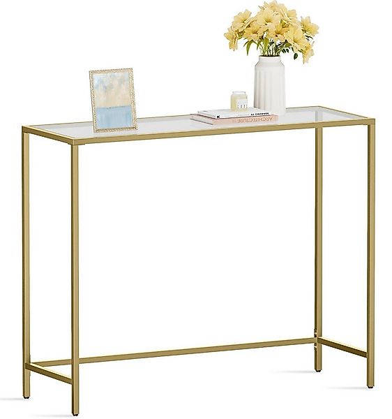 VASAGLE Konsolentisch, Beistelltisch, Oberfläche aus Hartglas, moderner Sof günstig online kaufen