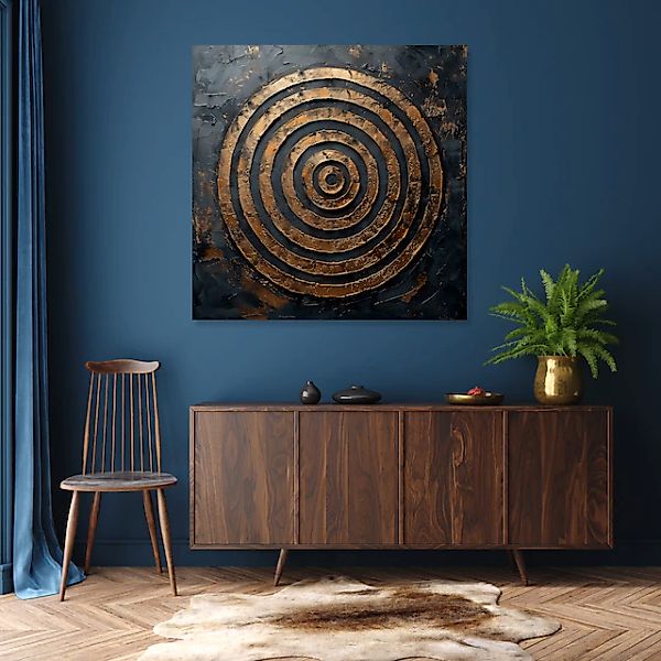 queence Kunstdruck »Goldene Kreise«, Abstrakt-Abstrakte-Formen-Gemälde-Kuns günstig online kaufen