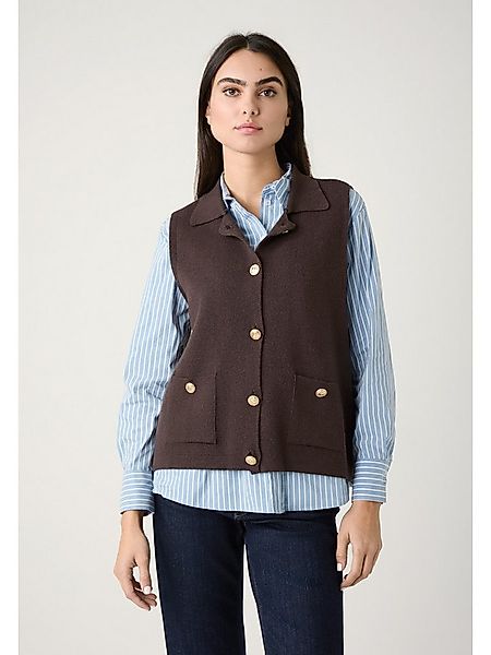 MORE&MORE Strickweste dunkelbraue Strickweste günstig online kaufen