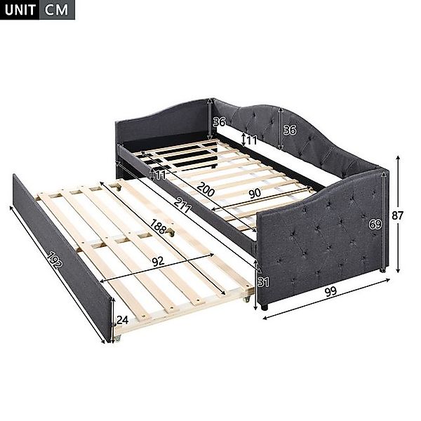 TavilaEcon Daybett Einzelbett, Tagesbett mit ausziehbarem Bett, Ohne Matrat günstig online kaufen