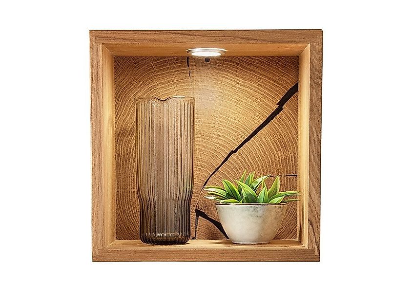 Main Möbel Wandregal Wandregal 34x34cm Wildeiche massiv Danzig II günstig online kaufen