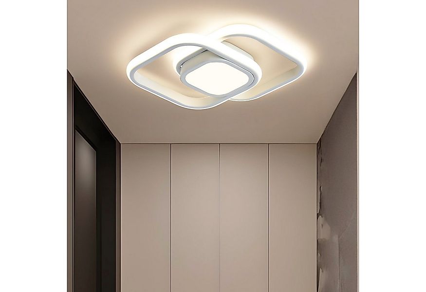 JDONG LED Deckenleuchte 30/32CM Schwarz/Weiß deckenlampe, LED fest integrie günstig online kaufen