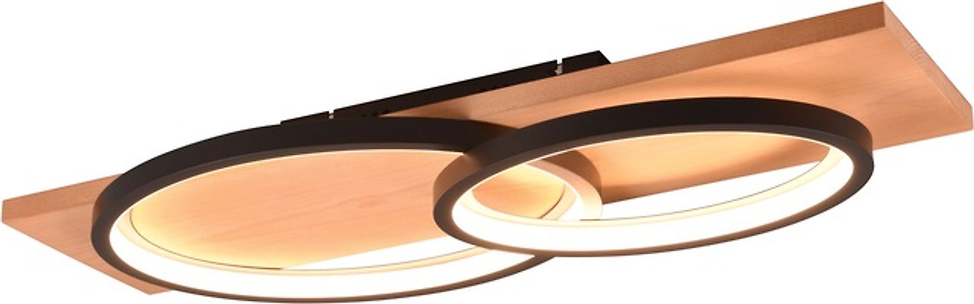 TRIO Leuchten LED Deckenleuchte »BARCA, dimmbare Deckenlampe aus Holz & Met günstig online kaufen
