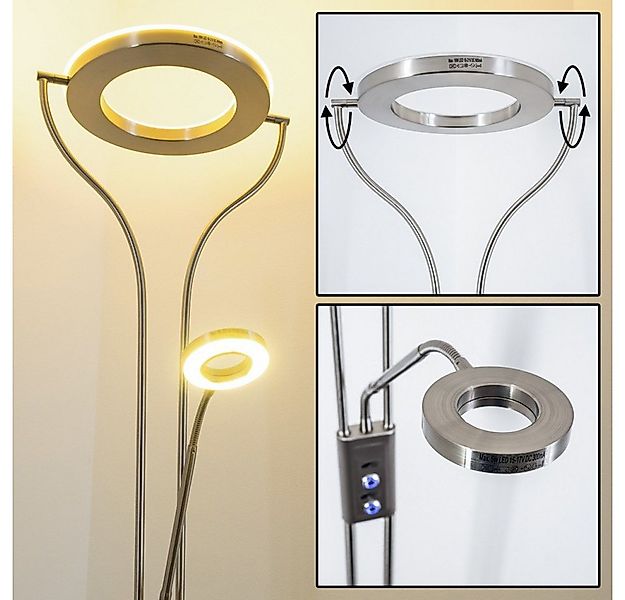 hofstein Deckenfluter »Giralba« dimmbare Stehleuchte aus Metall in Nickel-m günstig online kaufen