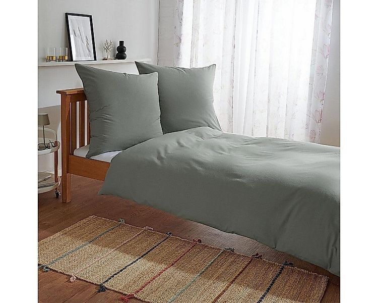 TRAUMSCHLAF Bettwäsche Uni Feinbiber, Biber, 2 teilig, feine warme weiche B günstig online kaufen