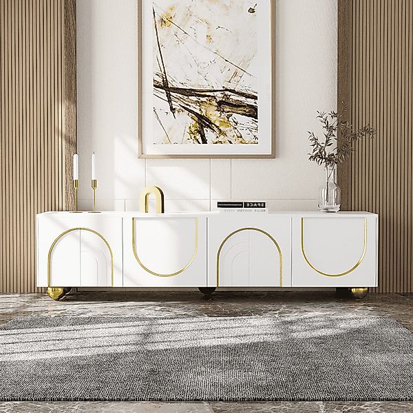 BlingBin TV-Schrank Luxuriöser lowboard Fernsehtisch Fernsehschrank günstig online kaufen