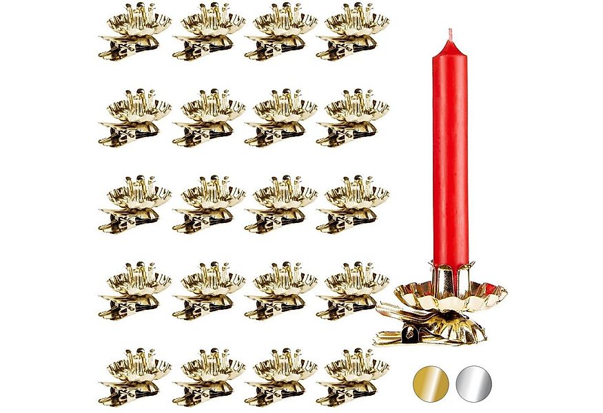 BRUBAKER Kerzenhalter Baumkerzenhalter für Weihnachtsbaum (20 St., drehbar, günstig online kaufen