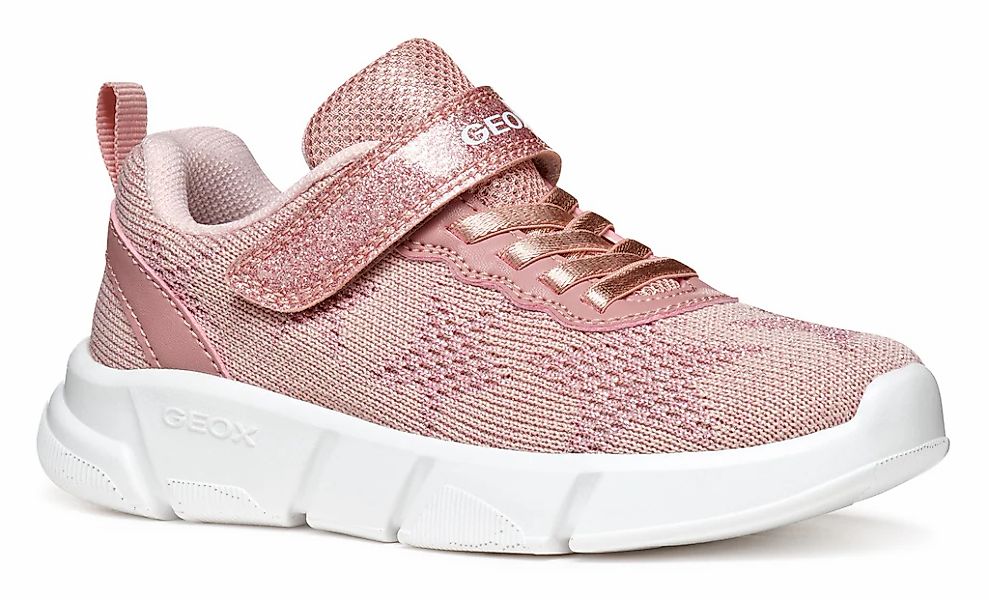Geox Sneaker "J ARIL GIRL", Knitwear Sneaker, Klettschuh mit glitzerndem Kl günstig online kaufen