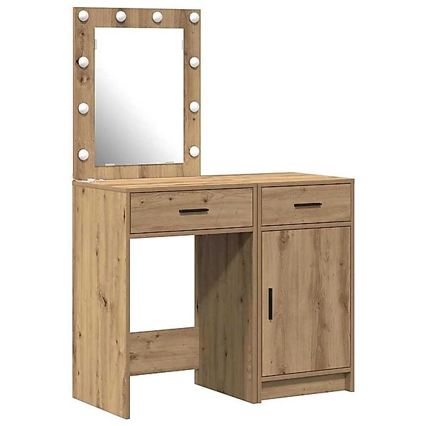 vidaXL Schminktisch mit Tür 2-Tlg Braun 50 x 41 x 135 cm Holzwerkstoff 3334 günstig online kaufen