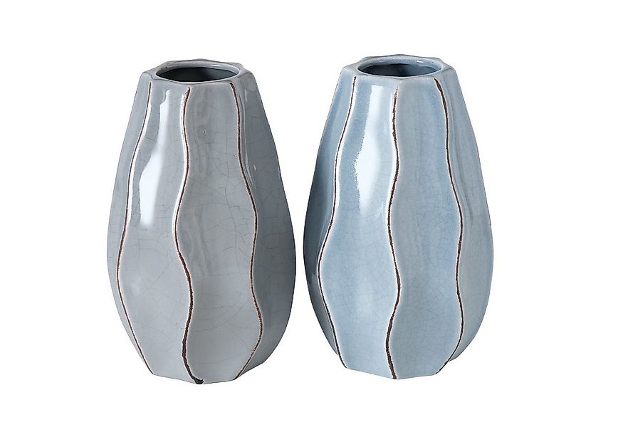 BOLTZE Tischvase Vasenset 2er - Hellblau, Dunkelgrau (2 St) günstig online kaufen
