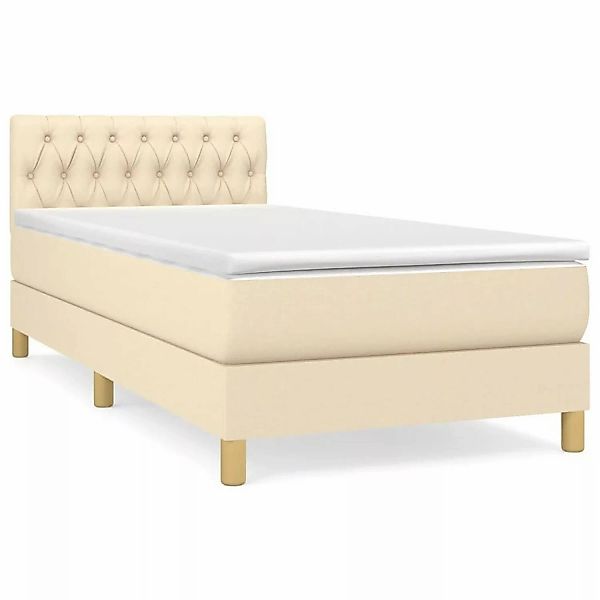vidaXL Boxspringbett mit Matratze Creme 90x190 cm Stoff1399114 günstig online kaufen
