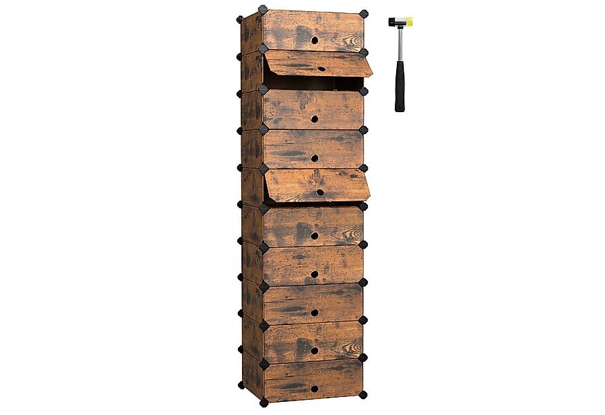 SONGMICS Schuhregal Schuhschrank, mit 10 Fächern, Fasst 20-30 Paar Schuhe günstig online kaufen