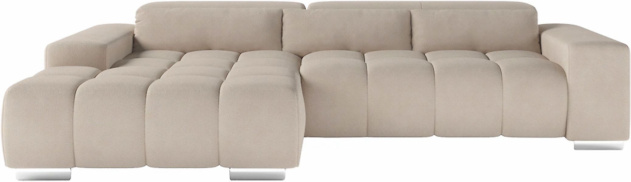 COTTA Ecksofa "Orion L-Form" mit 2x Kopfteilverstellung & 3 Nierenkissen günstig online kaufen