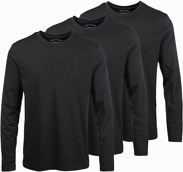 Man's World Langarmshirt (3er-Pack) Langarm, unifarben, aus Baumwolle, im 3 günstig online kaufen