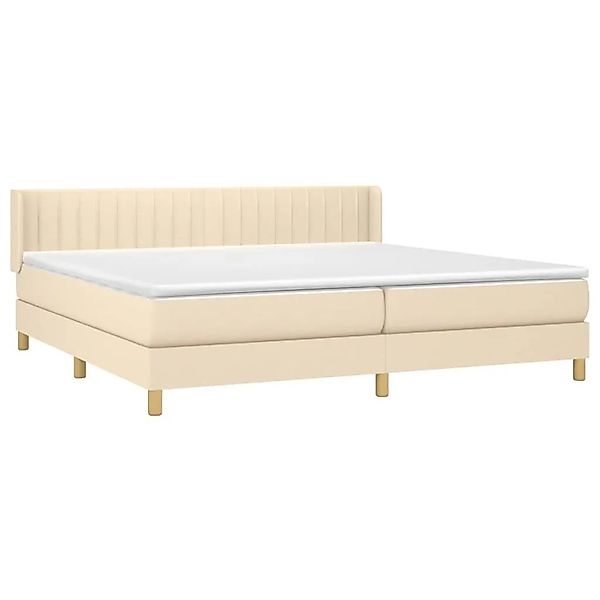 vidaXL Boxspringbett mit Matratze Creme 200x200 cm Stoff 3130462 günstig online kaufen
