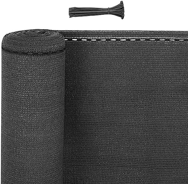 Woltu Blende, Zaunblende aus HDPE 180 g/m² mit Kabelbinder anthrazit günstig online kaufen