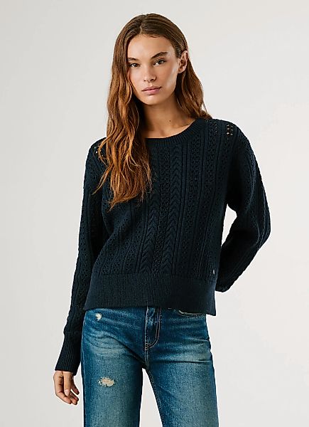 Pepe Jeans Strickpullover "CANDIDE" mit Lochmuster günstig online kaufen