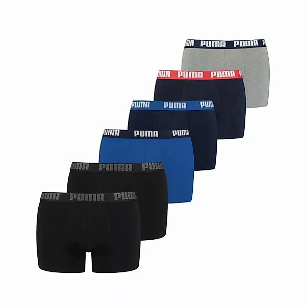 PUMA Herren Boxer Shorts, 6er Pack - Basic Boxer ECOM, Cotton Stretch, Ever günstig online kaufen