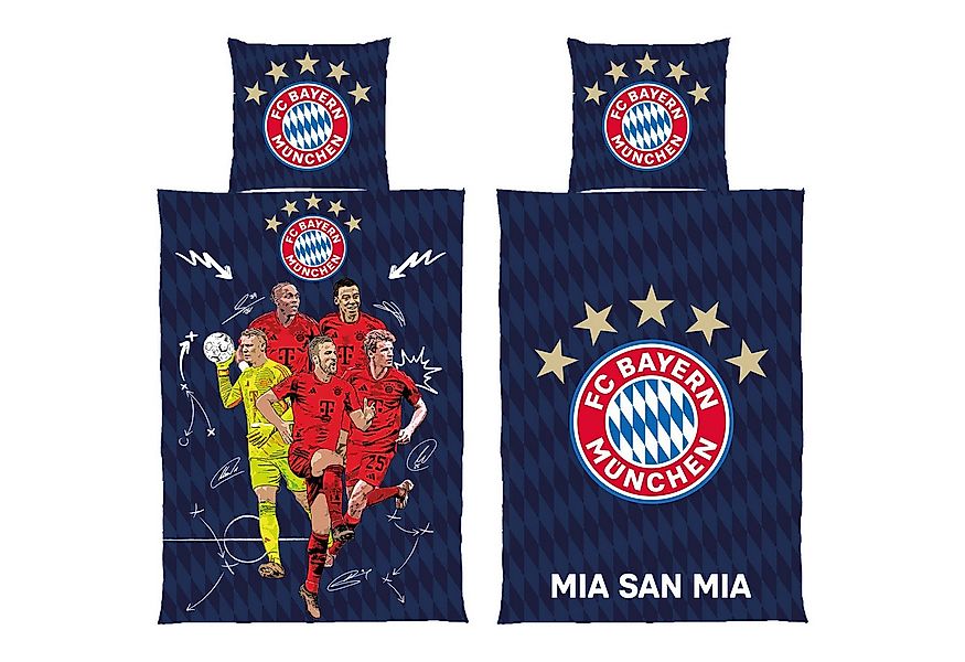 BERONAGE Kinderbettwäsche FC Bayern München Bettwäsche Player 135x200cm / 8 günstig online kaufen