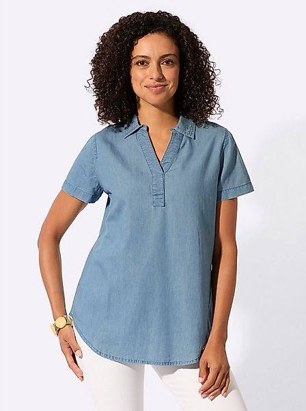 Witt Klassische Bluse Jeans-Tunika Kurzarm günstig online kaufen