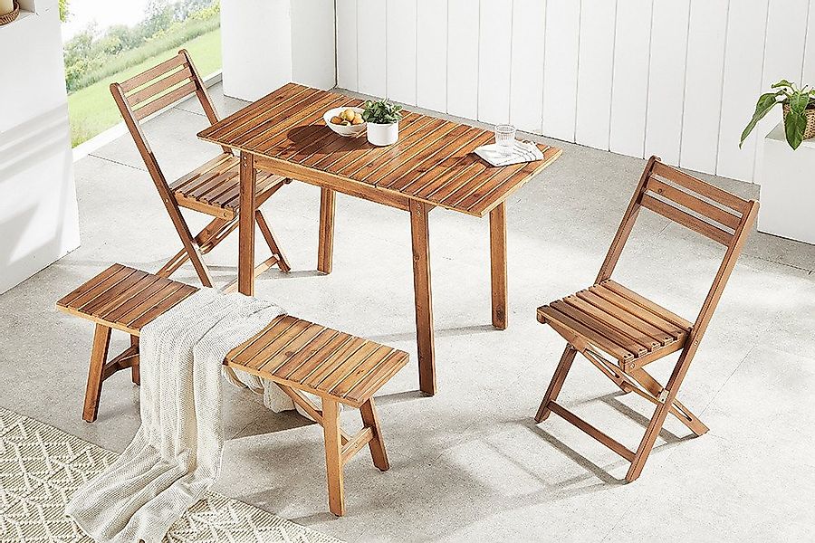 riess-ambiente Gartenstuhl BALI natur honey – Massivholz, klappbar, wetterf günstig online kaufen