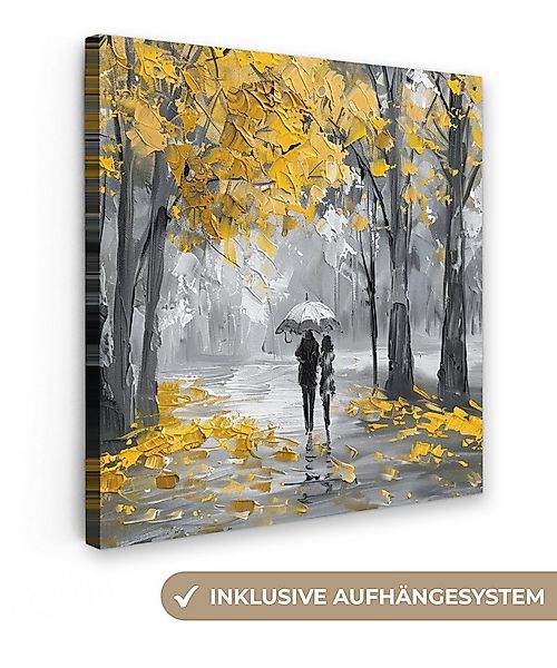 OneMillionCanvasses® Leinwandbild Natur - Gelb - Park - Schwarz - Weiß, Fot günstig online kaufen