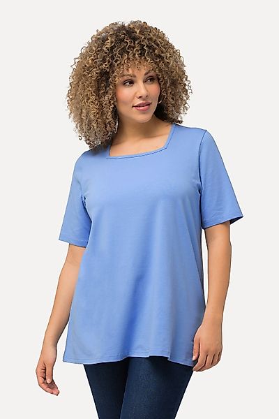 Ulla Popken T-Shirt T-Shirt A-Linie Carré-Ausschnitt günstig online kaufen