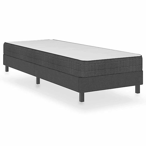 vidaXL Boxspringbett Boxspringbett Dunkelgrau Stoff 90x200 cm Einzelbett Be günstig online kaufen