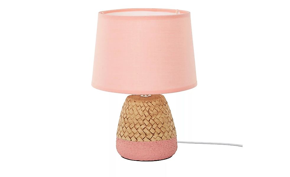 levelone Keramik-Tischleuchte, 1-flammig, Pink mit Seil ¦ rosa/pink ¦ Maße günstig online kaufen