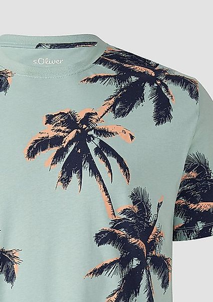 s.Oliver Kurzarmshirt T-Shirt aus Baumwolle mit All-over-Print günstig online kaufen