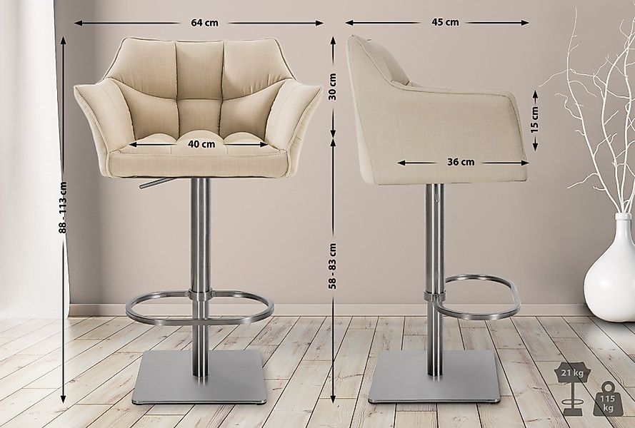 CLP Barhocker Damaso (2er Set, 2 günstig online kaufen
