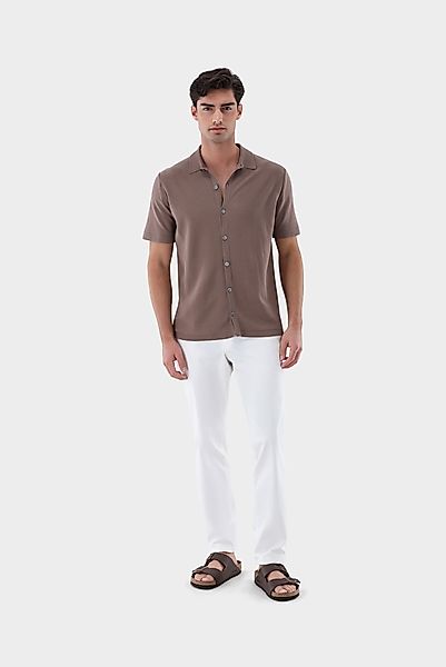 Strickhemd mit kurzarm aus Air Cotton günstig online kaufen