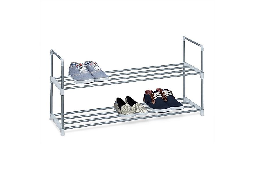 relaxdays Schuhregal Metall silb, 2 günstig online kaufen