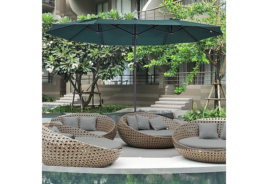 Outsunny Sonnenschirm Terrassenschirm mit Schirmständer Handkurbel, LxB: 45 günstig online kaufen