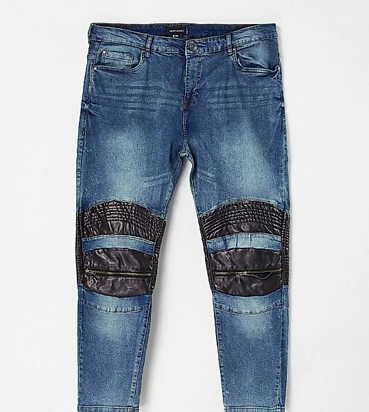 Night Addict Plus – Eng geschnittene Denim-Jeans mit Zierrissen, grellblau günstig online kaufen