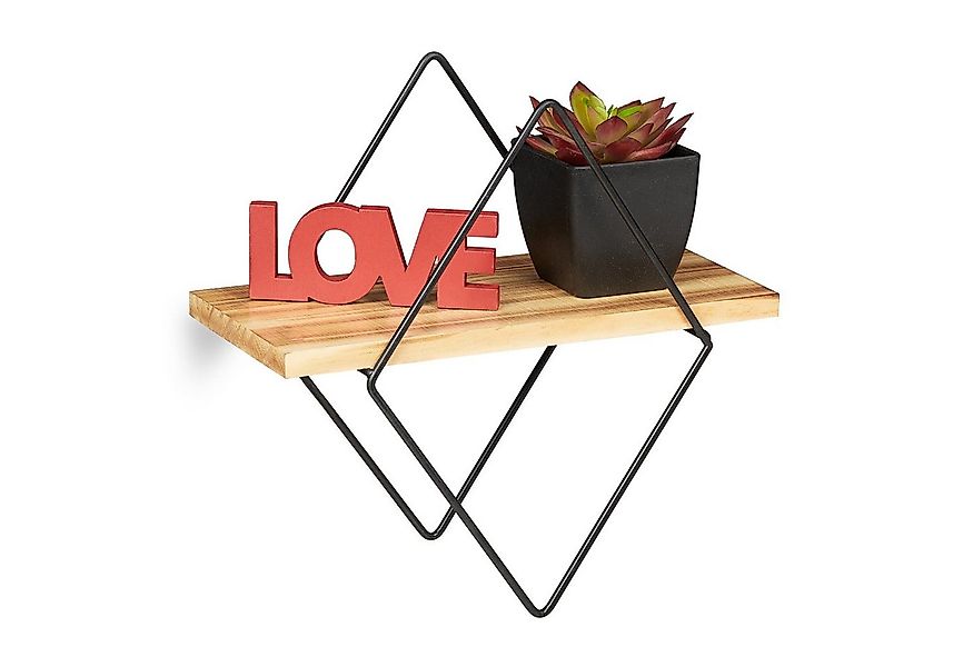 relaxdays Wandregal Kleines Wandregal in Diamantform günstig online kaufen