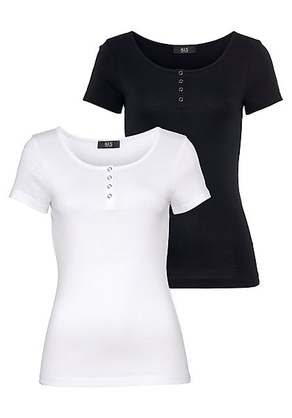 H.I.S T-Shirt (Set, 2-tlg) Kurzarm, unifarben, günstig online kaufen