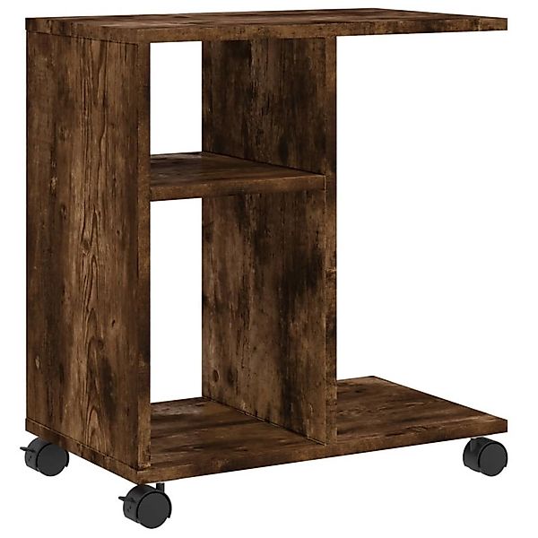 vidaXL Beistelltisch mit Rollen Räuchereiche 50x30x55 cm Holzwerkstoff 8405 günstig online kaufen